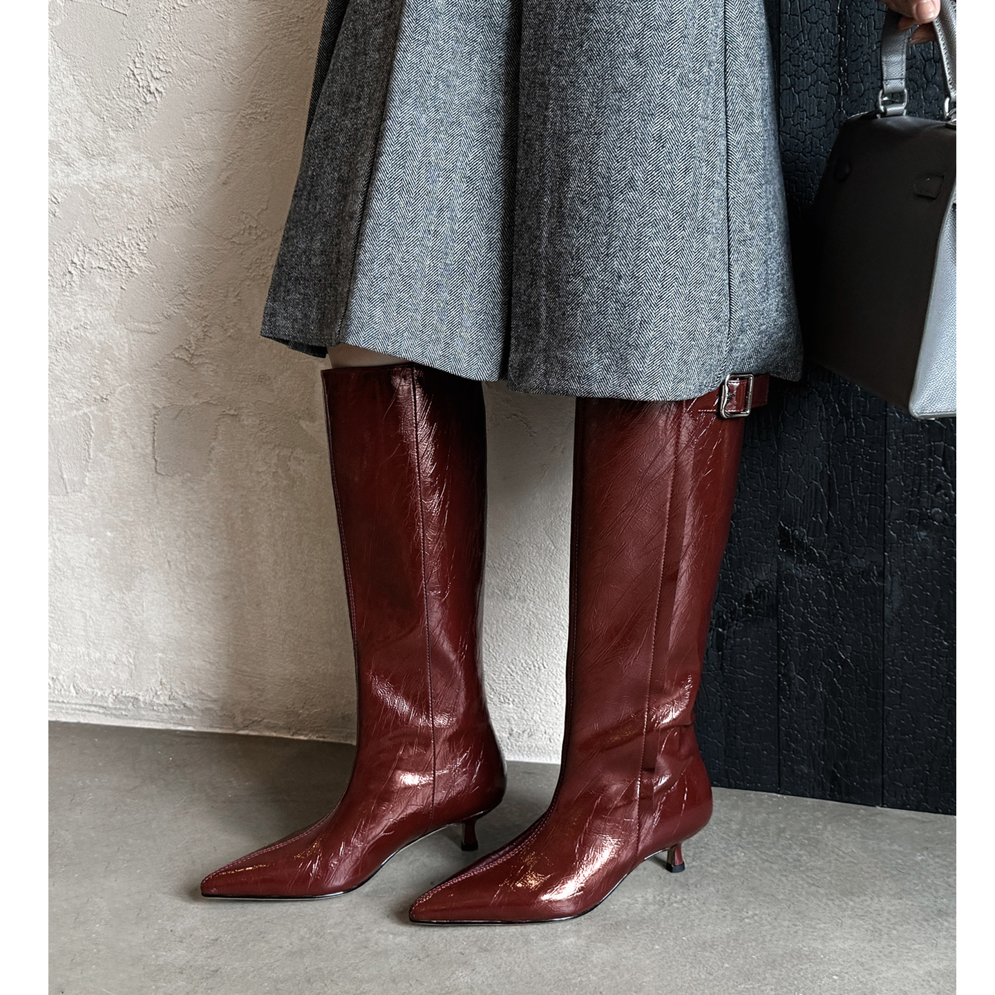 洋气显瘦宽松直筒马靴高筒靴