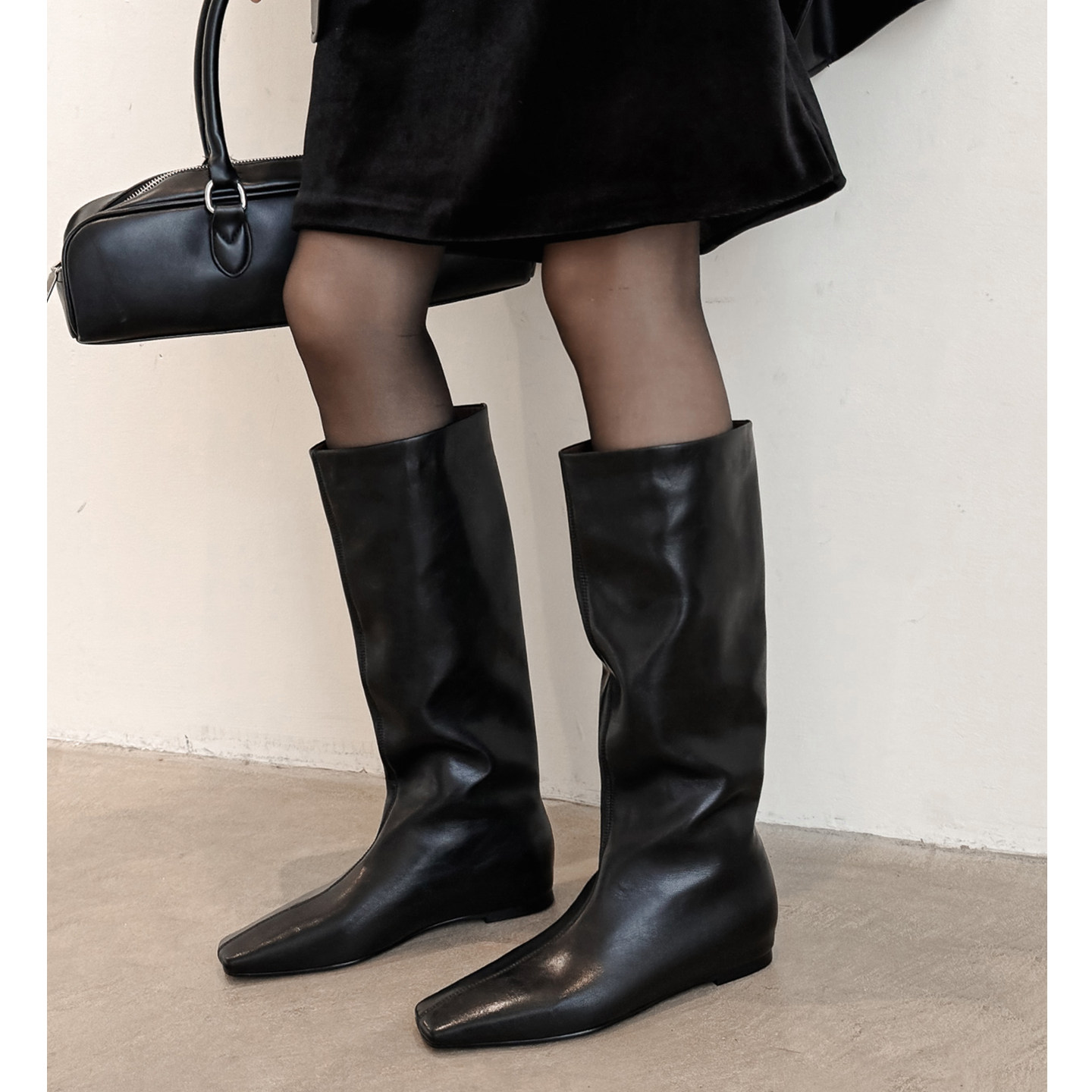 Kmeizu版型敲正~4cm内增高高简约纯皮高筒靴女秋冬显瘦马靴骑士靴,女鞋,骑士靴,淘宝优惠券,粉丝福利购,淘宝优惠卷