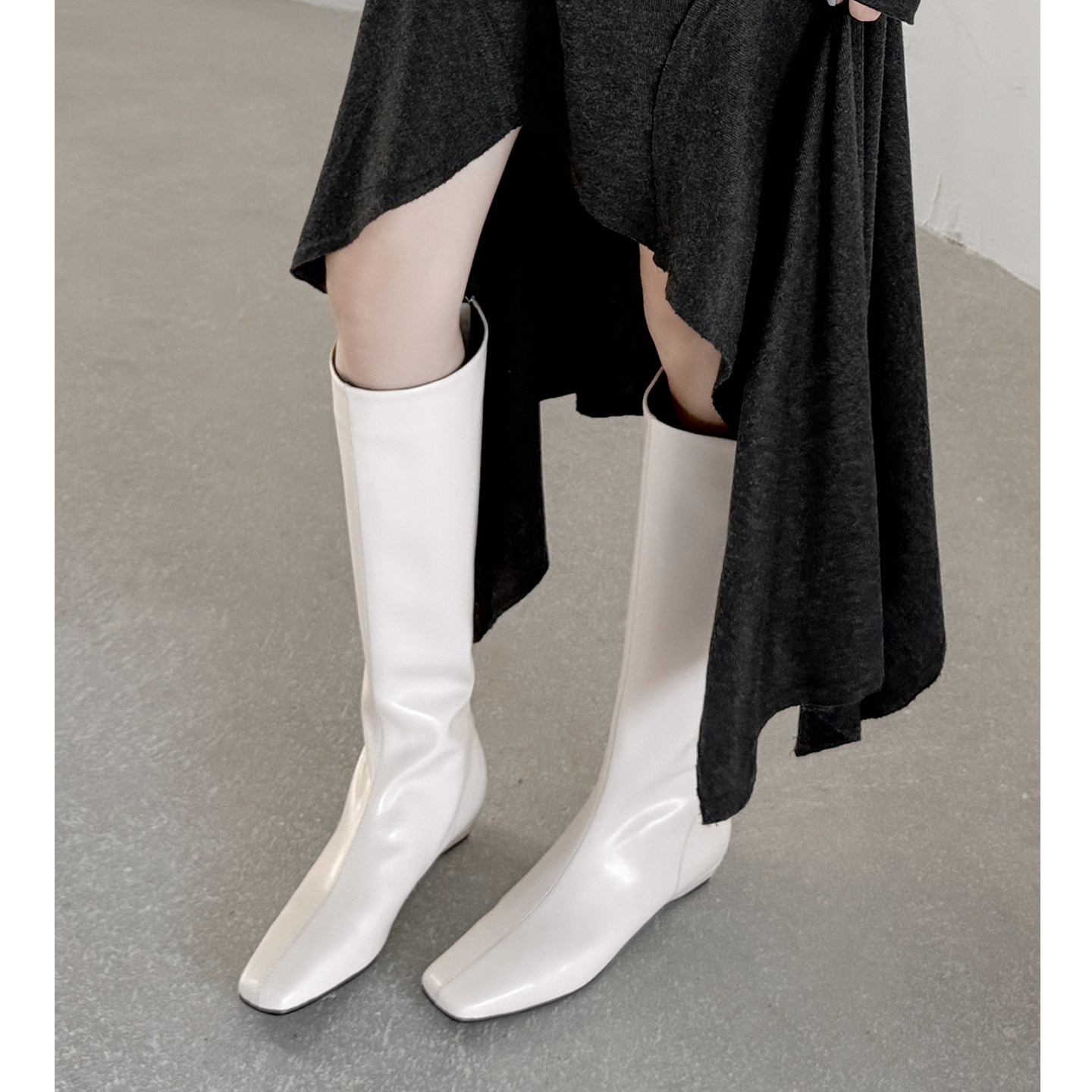 Kmeizu显腿直~2.5cm低跟高筒靴女宽松直筒皮靴骑士长筒马靴配大衣,女鞋,时装靴,淘宝优惠券,粉丝福利购,淘宝优惠卷