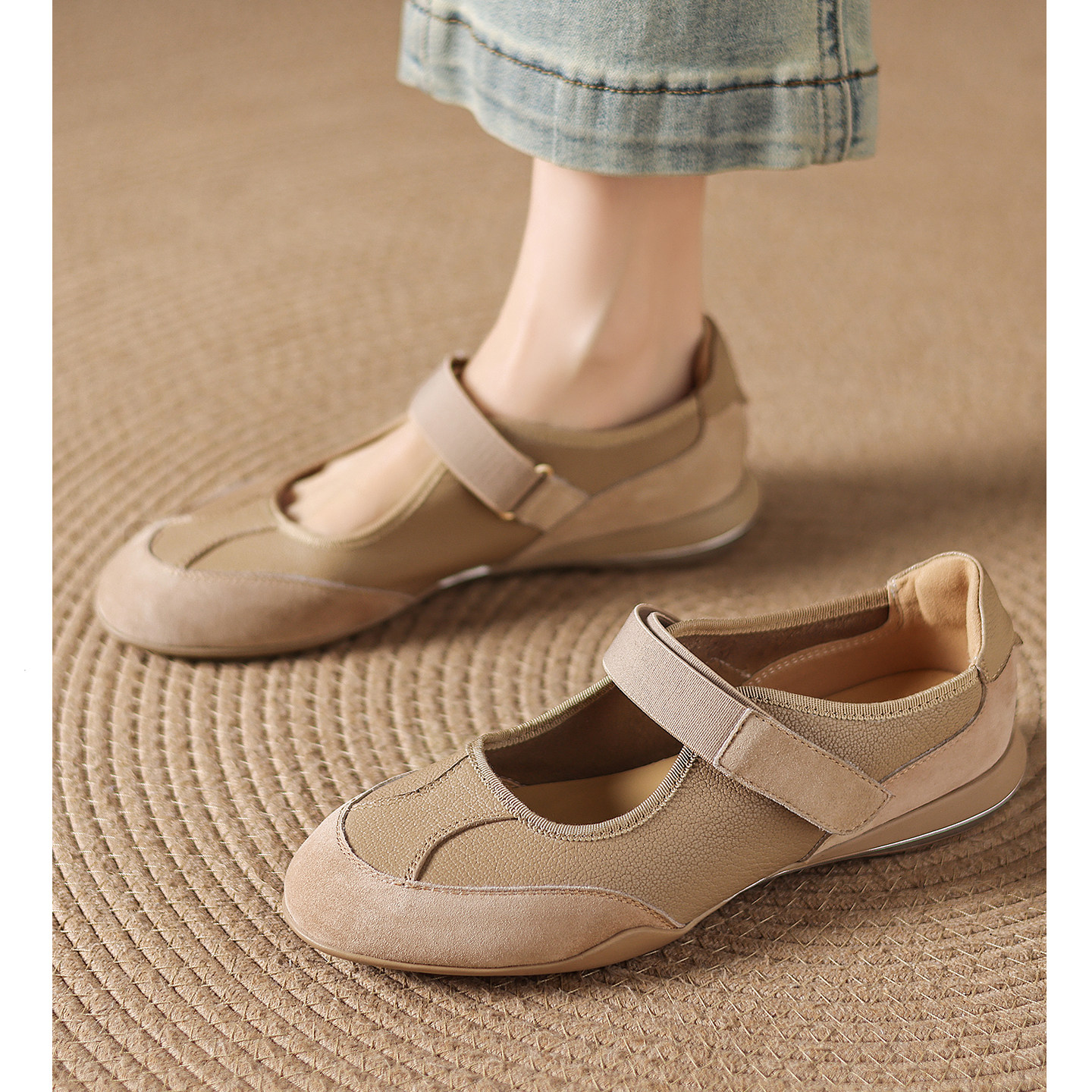 Kmeizu轻软~2.5cm低跟休闲玛丽珍鞋女春羊皮一字带运动风平底单鞋,女鞋,浅口单鞋,淘宝优惠券,粉丝福利购,淘宝优惠卷