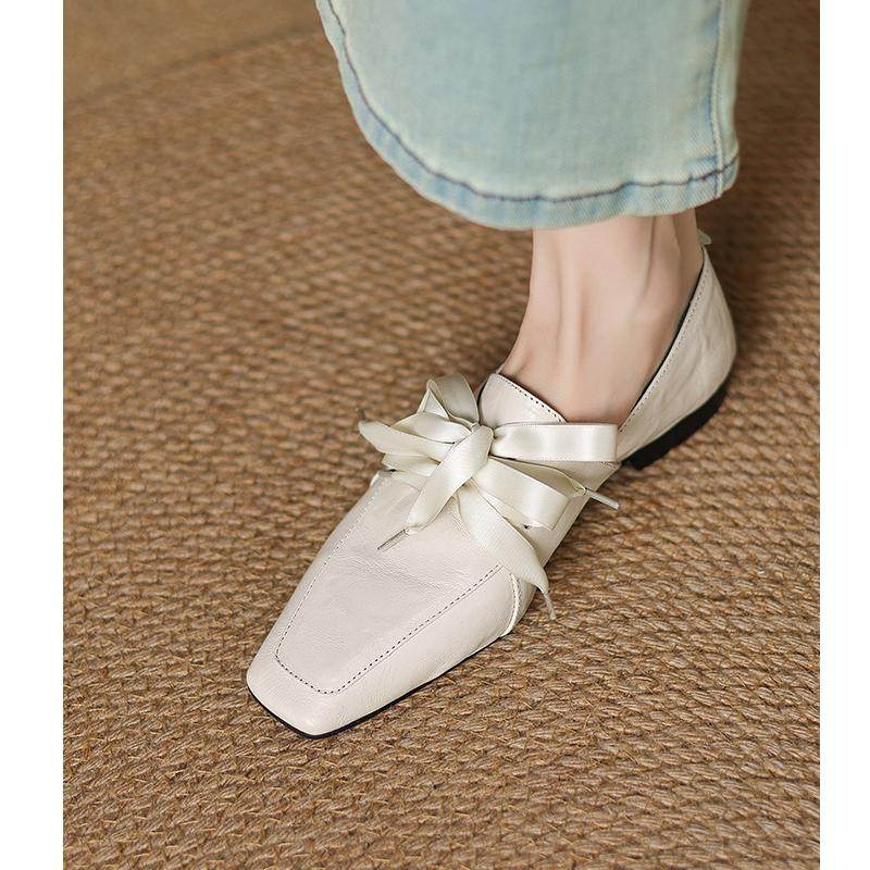 Kmeizu两种鞋带~软底乐福鞋女系带蝴蝶结方头小皮鞋平底两穿单鞋,女鞋,乐福鞋（豆豆鞋）,淘宝优惠券,粉丝福利购,淘宝优惠卷