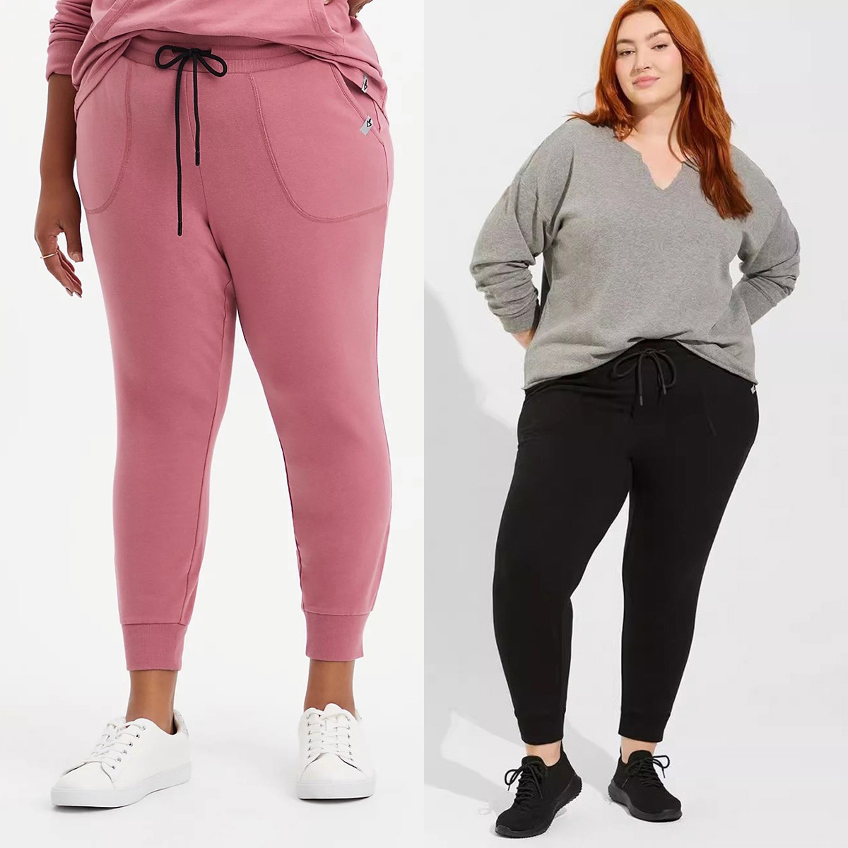 140-400斤TO欧美加肥大码女95全棉薄拉绒束脚宽松运动卫裤P105