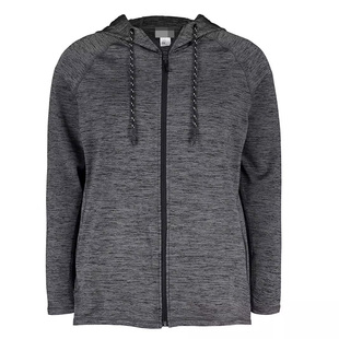 150斤-170斤 欧美大码女春秋薄绒连帽护指弹力开衫卫衣运动外套Y4