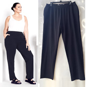 欧美高个子300斤400斤特加大码 女士棉质高腰弹力口袋直筒长裤 314