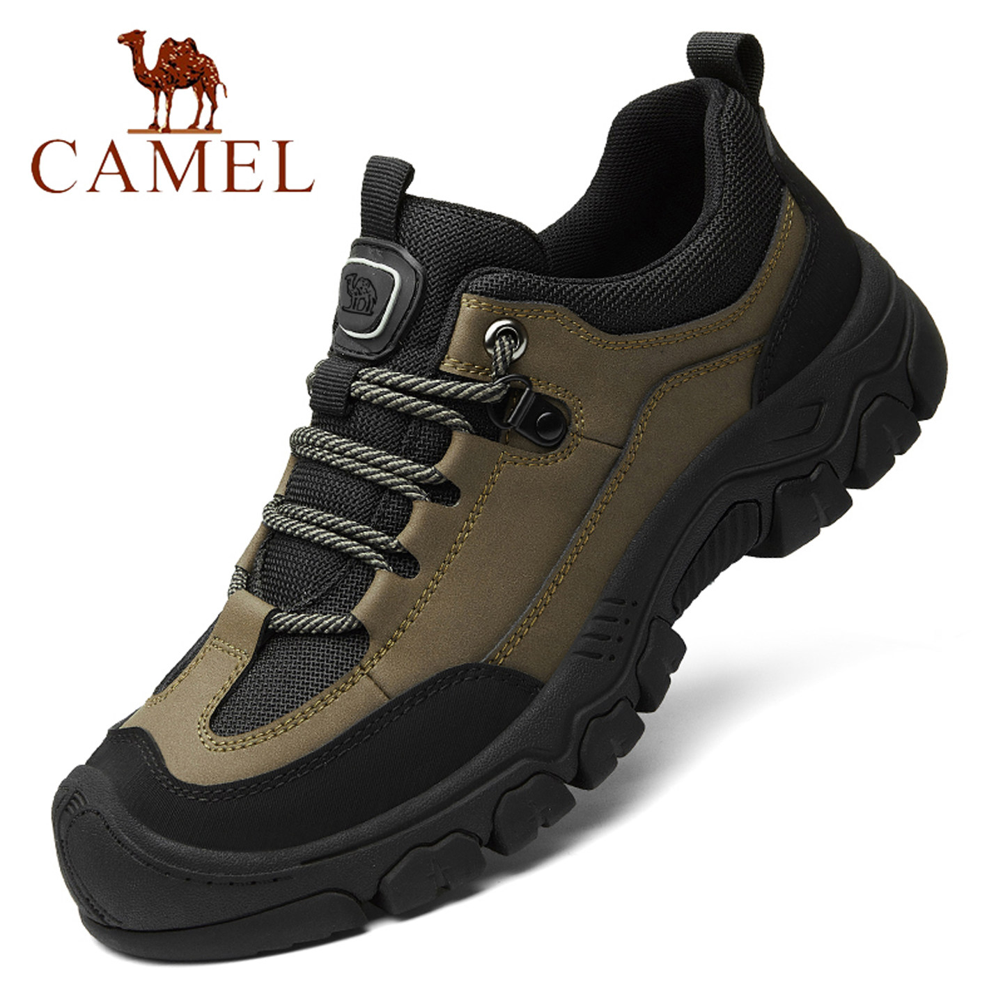 Camel/骆驼男鞋秋季真皮户外登山鞋休闲鞋头层牛皮防滑爬山徒步鞋