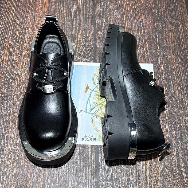 黑色皮鞋男款大头休闲英