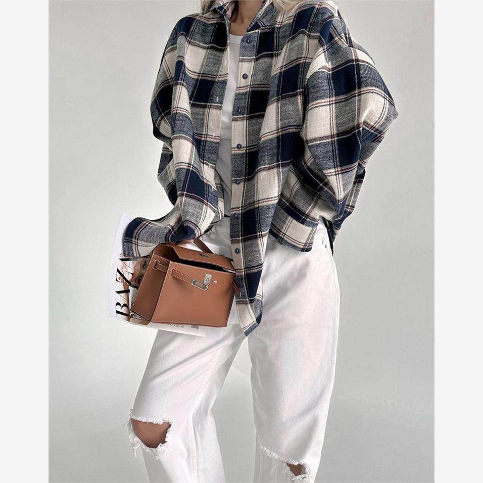 PlaidWomenShirt美式