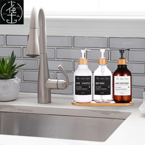 Bathroom Shampoo Shower Gel Bottles Label Stickers Refillabl