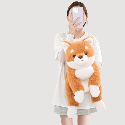 正版仿真柴犬柯基哈士奇毛绒公仔