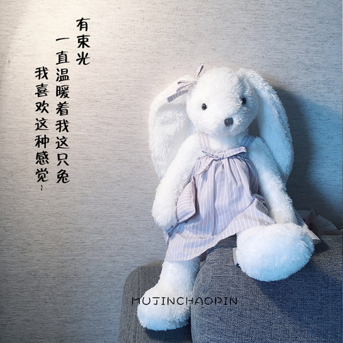 日系可爱陪睡小白兔穿衣兔兔布娃娃安抚毛绒玩具公仔小孩生日礼物 - 封面