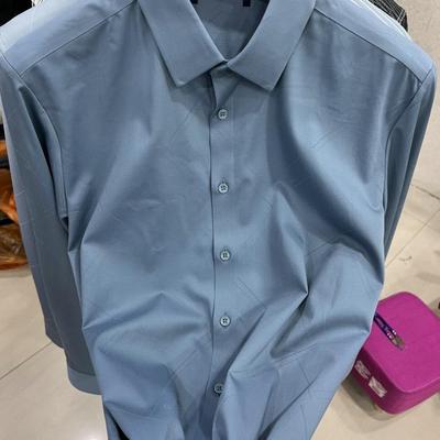 无痕衬衫男长袖商务休闲顺滑舒爽无缝压胶时尚衬衣爸爸装打底寸衫