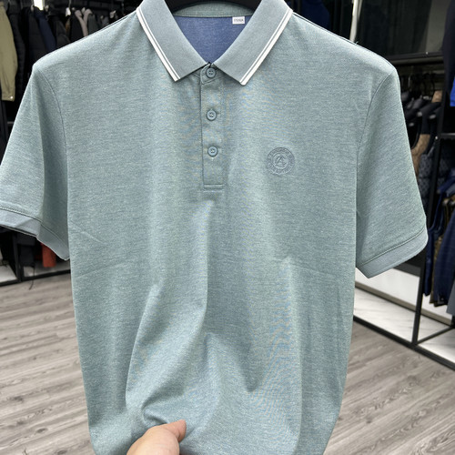 大厂ODM尾单夏季薄款珠地棉翻领短袖POLO衫商务休闲直筒体恤衫男