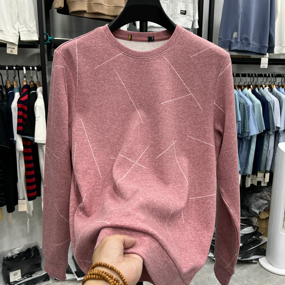 170码处理断码处理圆领长袖卫衣提花套头秋装直筒简约打底衫上衣