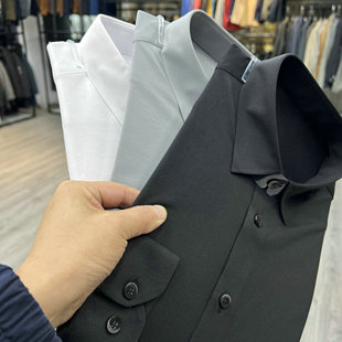 毒家高货四面弹力高支高密针织长袖 软糯亲肤免烫抗皱无缝衬衣 衬衫