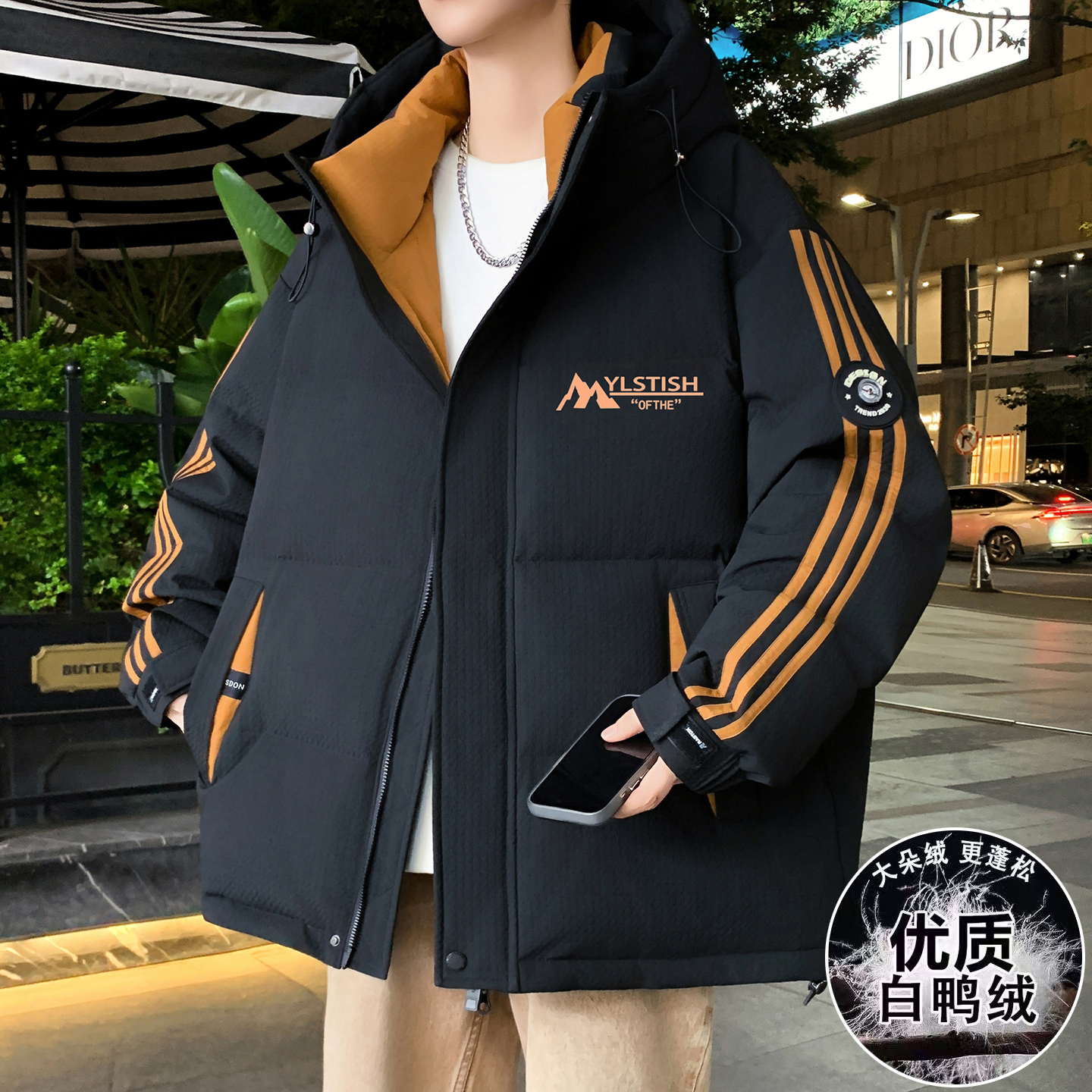 冬季12宽松羽绒服男孩青少年外套