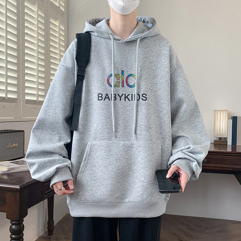 春季潮流连帽卫衣男孩13初中学生14帅气15岁青少年大童16长袖T恤