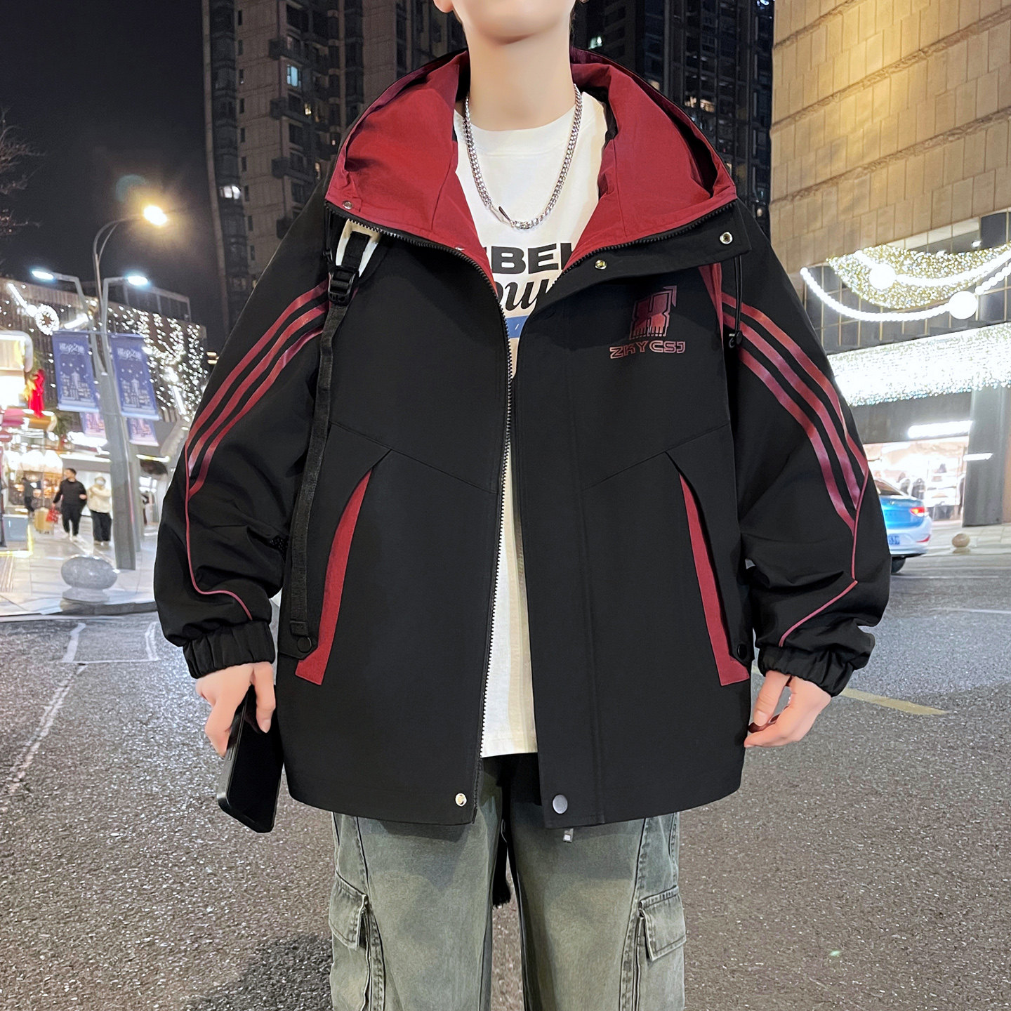 春秋季潮流宽松夹克12岁男孩13初中学生14帅气15青少年16大童外套