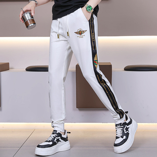 夏季薄款帅气裤子12岁男孩13青少年学生14大童15运动冰丝休闲长裤