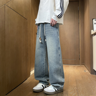 秋季潮流宽松休闲长裤12岁男孩13初高中学生15大童帅气牛仔裤子14