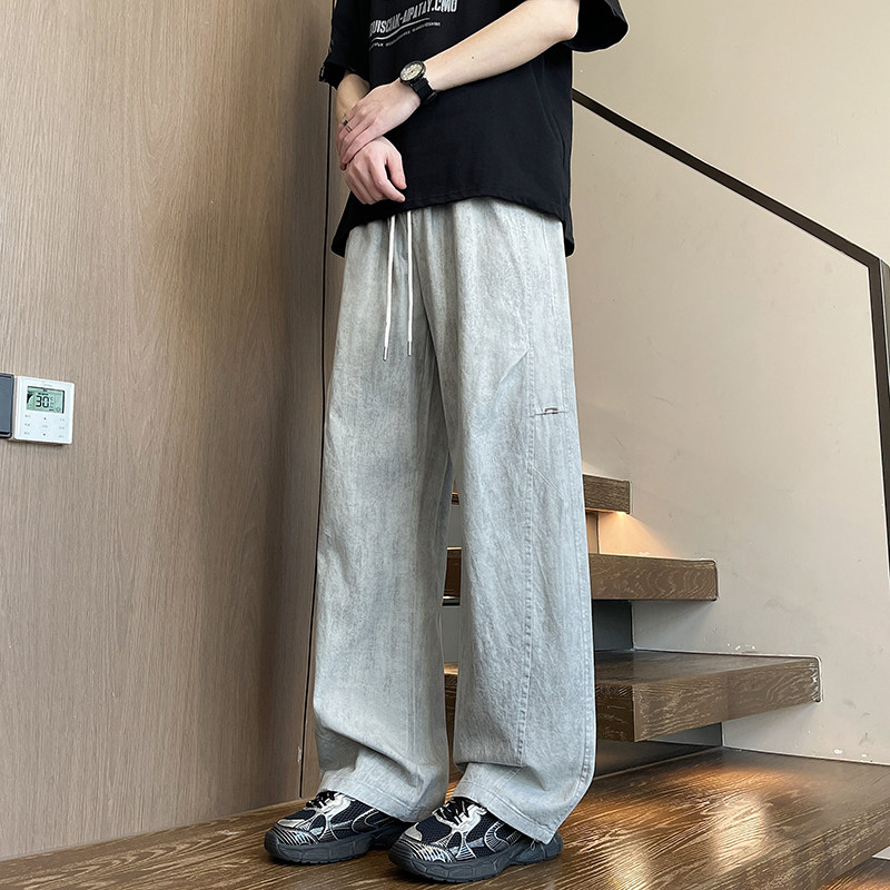 初中学生休闲长裤12岁男孩春秋季14青少年大童潮流宽松直筒运动裤