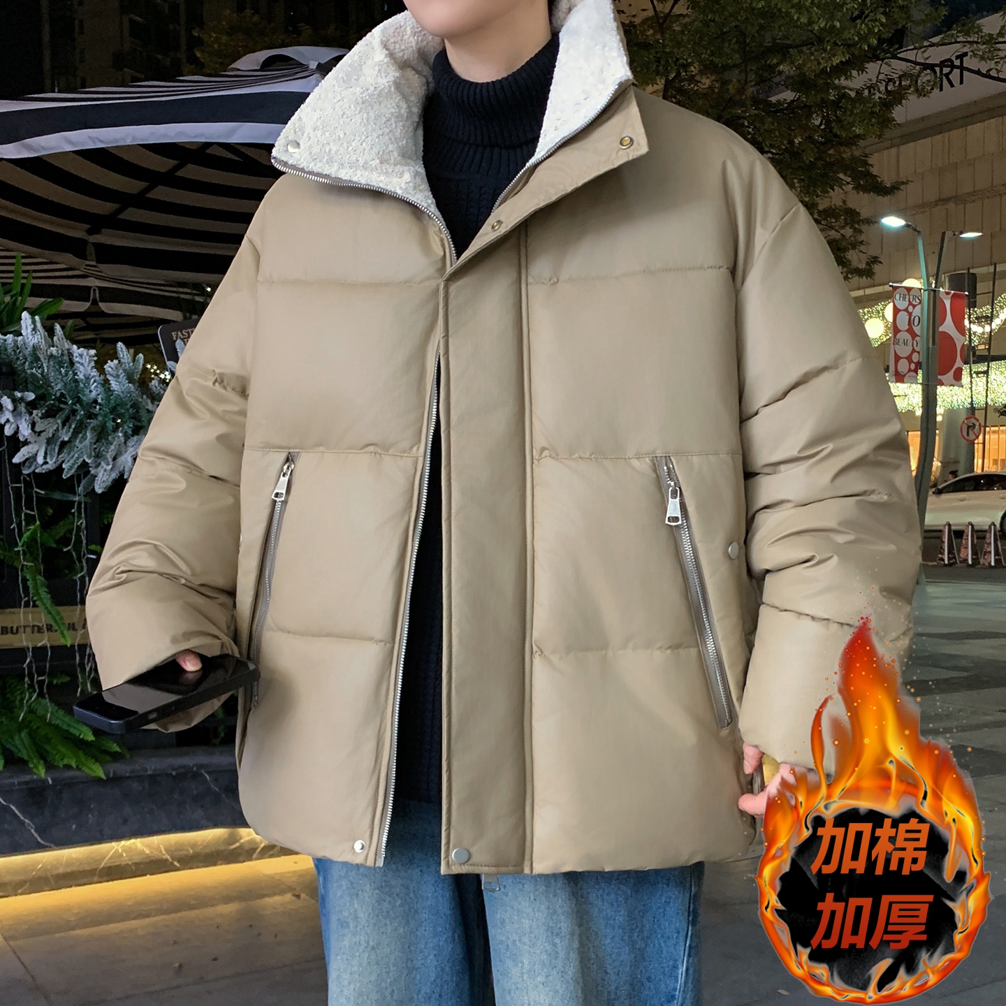 冬季加厚羽绒棉服大童16宽松棉衣