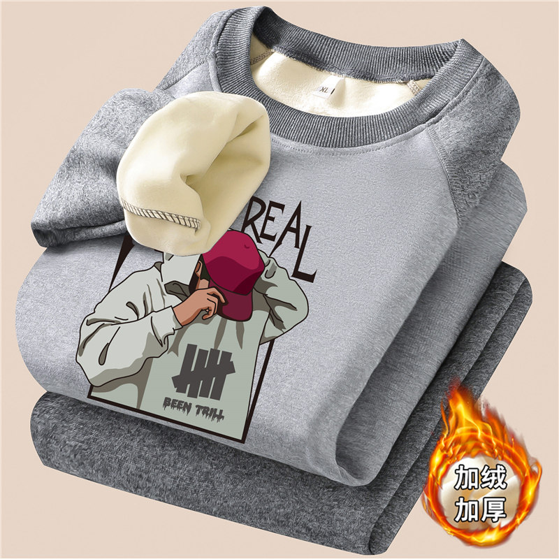 初中学生加绒加厚保暖内衣套装13男孩14岁大童15秋衣秋裤16打底衫