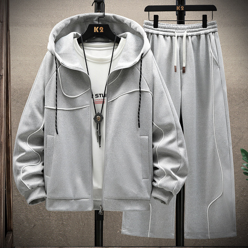 春季潮流宽松卫衣开衫外套12岁男孩14中学生15青少年大童运动套装