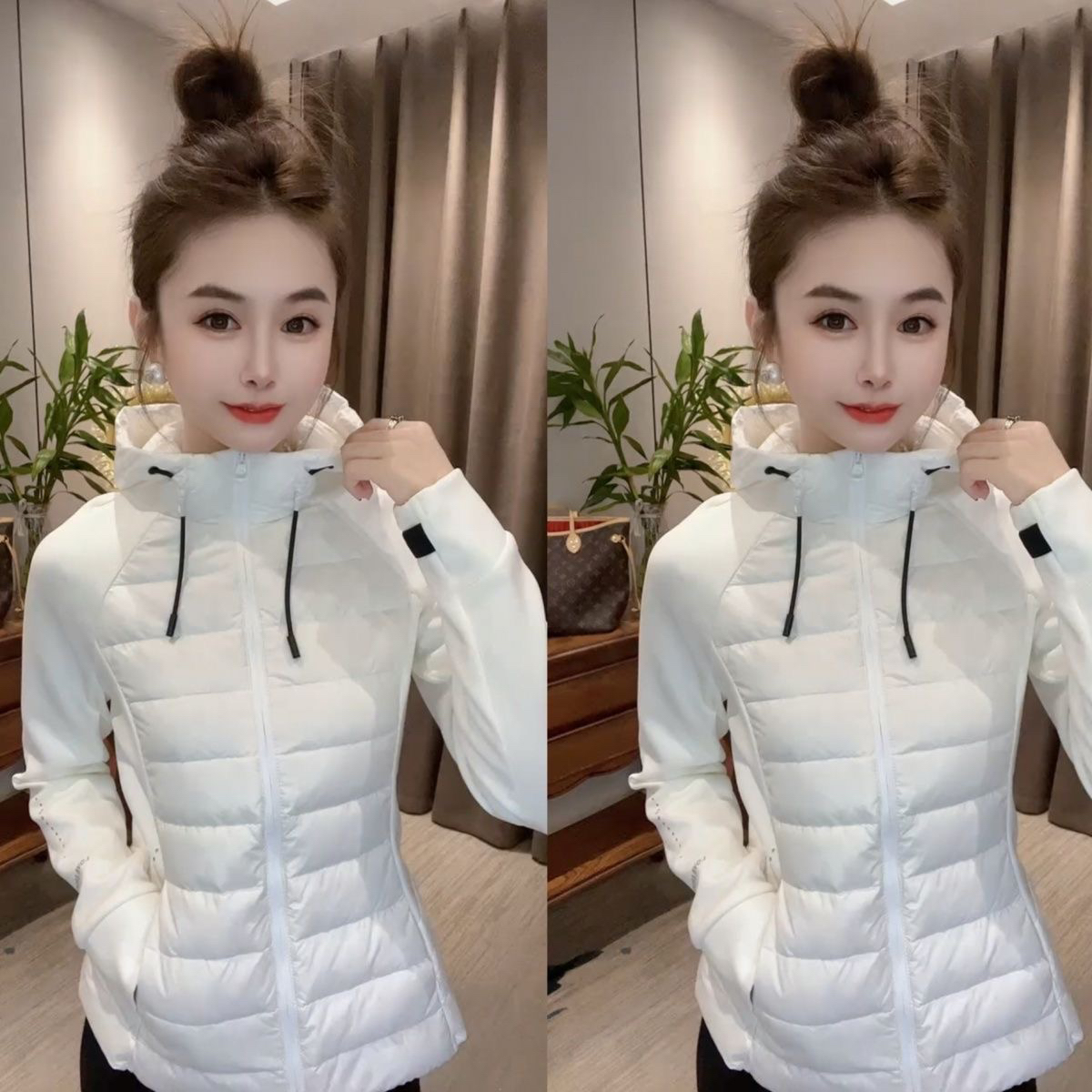 新款显瘦白鸭绒2025冬季户外超轻薄同款运动瑜伽羽绒服女连帽外套