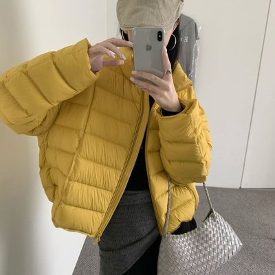 2025新款羽绒服女短款立领加厚保暖白鸭绒面包服外套小个子韩版潮