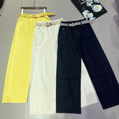 高腰牛仔长裤 捡漏秋装 1560 直筒裤 女2025新款 深圳南油欧货 窄版