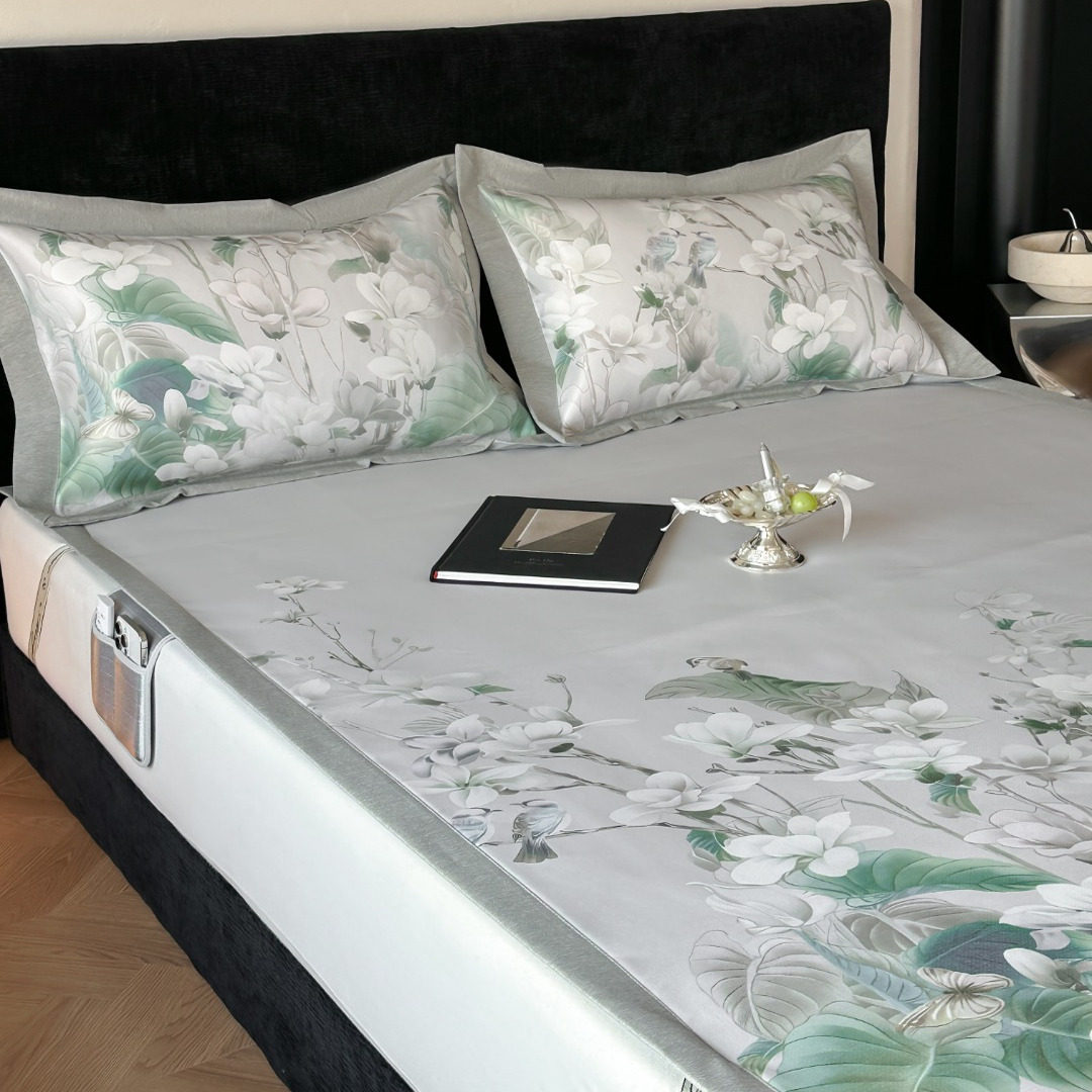 汉方养生席加厚印花冰丝凉席三件套 可水洗空调软席子儿童孕妇席