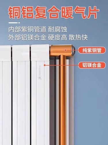 鲁本斯铜铝覆合暖气片家用水暖散热片小背篓卫生间横立壁挂卧室