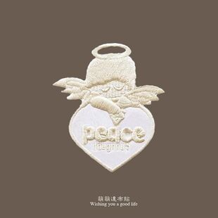 卡通小天使装饰贴衣服破洞缝补贴大号刺绣包包IPAD壳DIY手工自粘