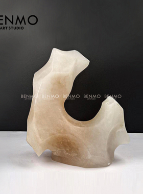 本墨 简约现代复古石材艺术抽象摆件 酒店民宿样板房居家台面装饰