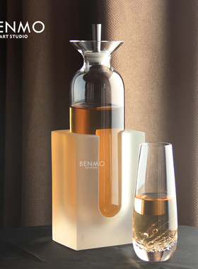 手工样板间摆件本墨水晶玻璃