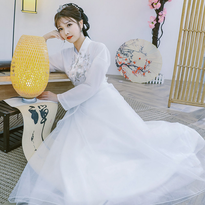 汉服女中国风古装仙女飘逸超仙襦裙夏季仙气学生古筝演出服装古风