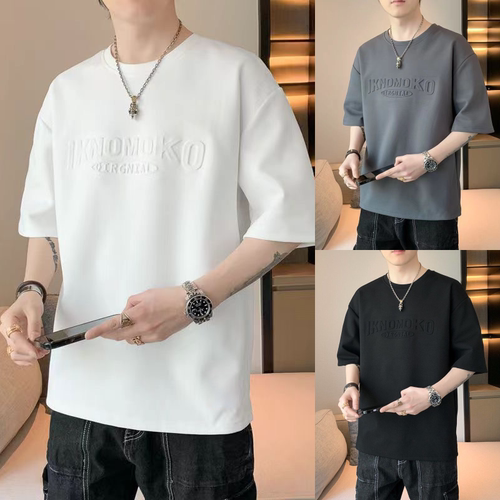 2026新款潮牌圆领白色短袖t恤男