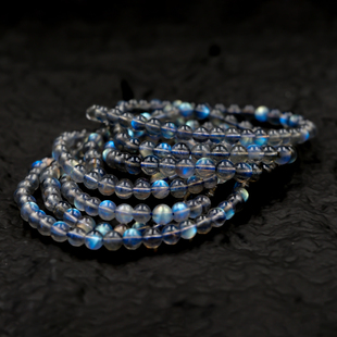 【公益俱乐部】鉴赏款 叠带灰月光水晶手链 8圈多 强晕彩多圈礼赠