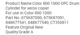 Color 848K77540 848K77541 675K870901 drum cartridge