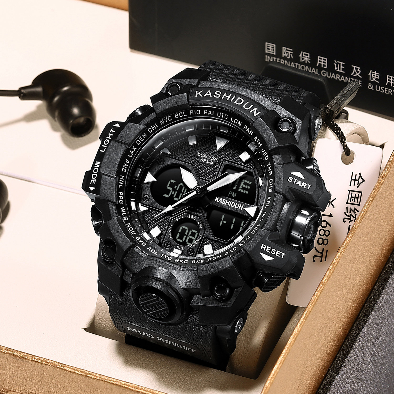 卡诗顿正品手表男女学生ins学院风电子黑科技夜光防水初高中运动