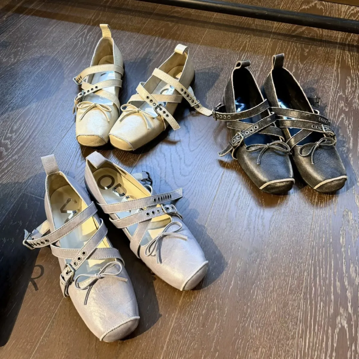 韩版openyy新款猪鼻玛丽珍鞋复古方头芭蕾舞鞋法式浅口粗跟女鞋