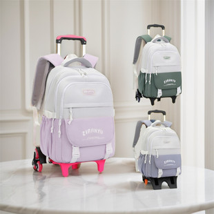 初中生小学生三到六年级高颜值拖拉杆箱书包可爬楼梯大容量男女生