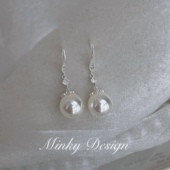 「半岛舞会」长款 施家珍珠耳饰蚊香盘耳夹无耳洞气质耳环小众耳钉