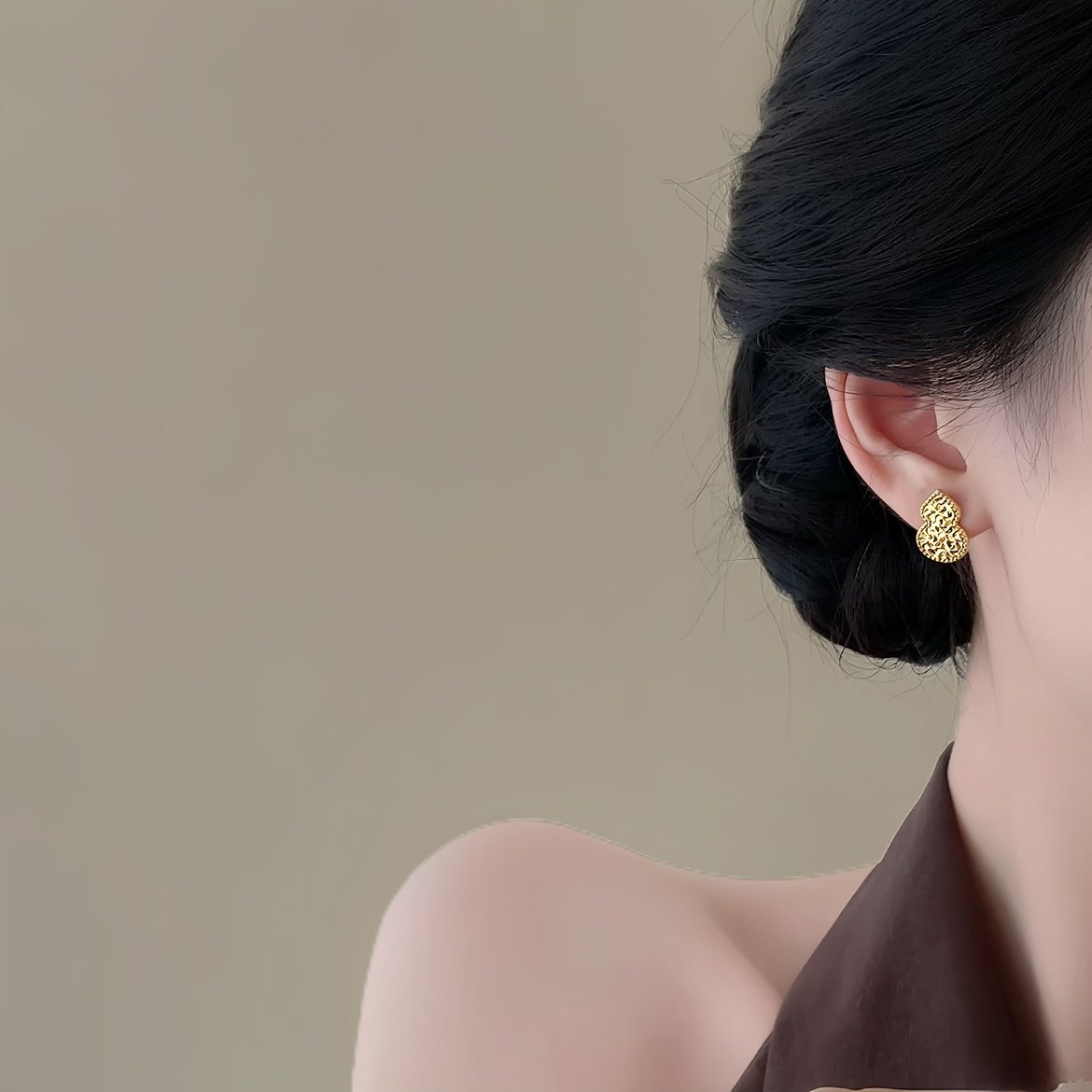 「福禄扣」碎冰冰爆闪金色葫芦耳钉蚊香盘耳夹无耳洞耳环耳饰女,饰品/流行首饰/时尚饰品新,耳夹,淘宝优惠券,粉丝福利购,淘宝优惠卷