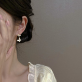 「寻觅少女」蝴蝶耳钉小耳坠精致蚊香盘耳夹耳环甜美耳饰无耳洞女