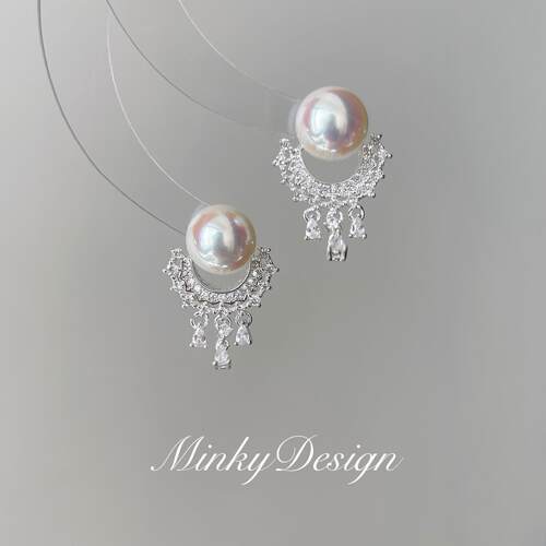 温柔法式珍珠耳环耳饰