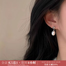 「奥利安娜」明星同款 简约珍珠耳环蚊香盘气质女耳夹精致耳饰耳钉
