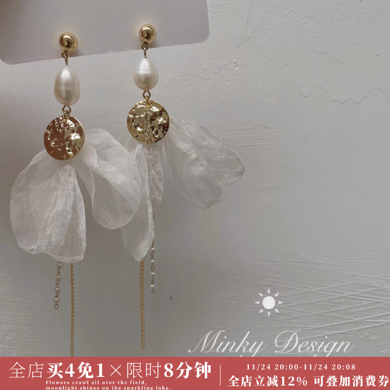 美腻！仙气飘飘仙女气质纯银耳饰