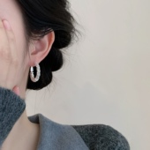 「星闪契约」碎银子圈圈耳环蚊香盘耳夹女耳钉银耳饰小众耳圈素圈