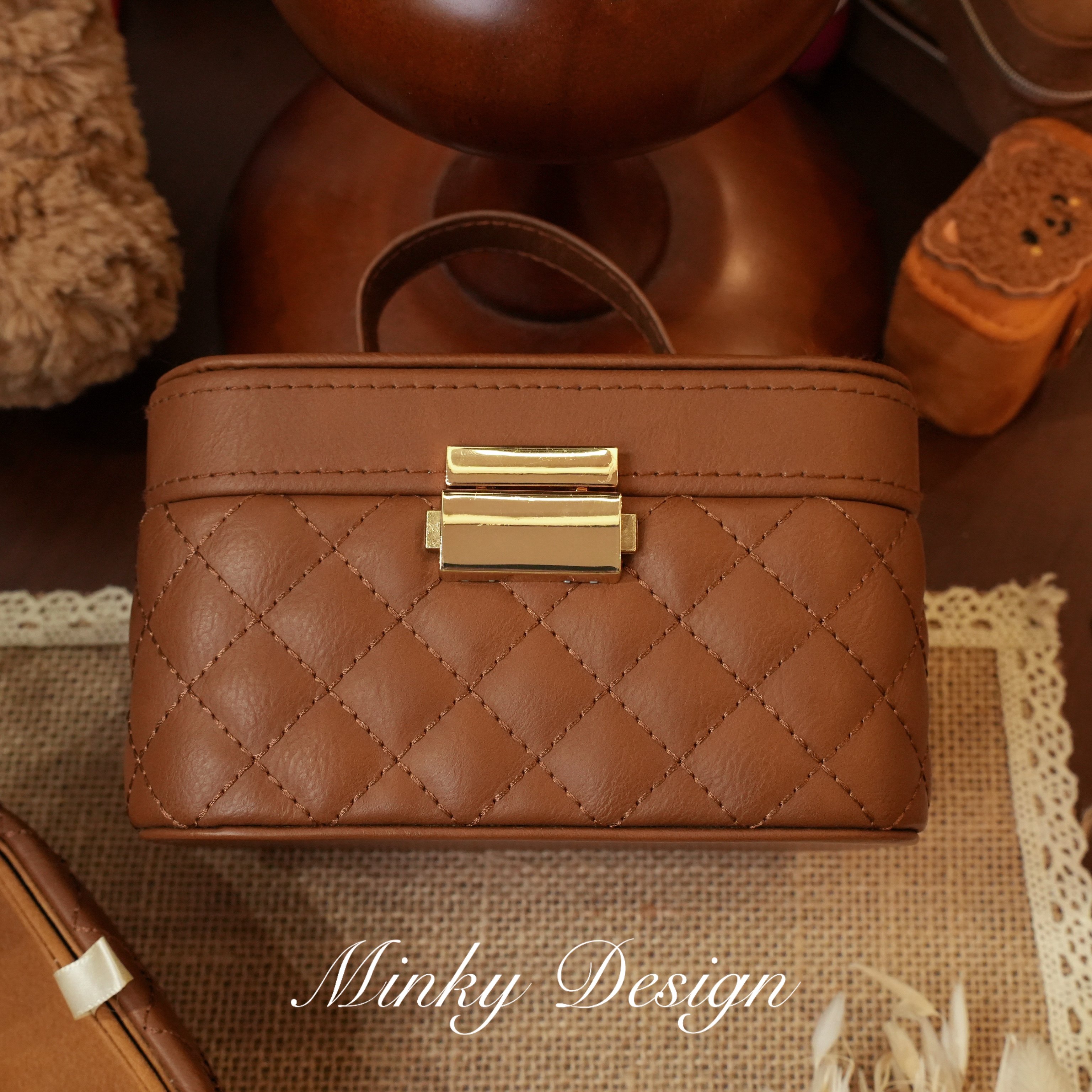 「珍匣手提包」原创便携双层手提首饰盒项链耳饰盒时尚收纳盒旅行